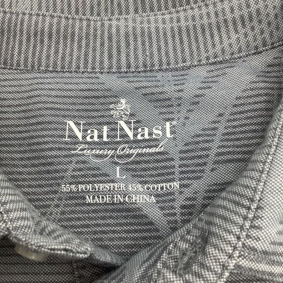 Nat Nast Mens Short Sleeve Polo Floral Gray Size‎ Large - Picture 4 of 6